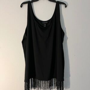 Lane Bryant black camisole with fringe trim